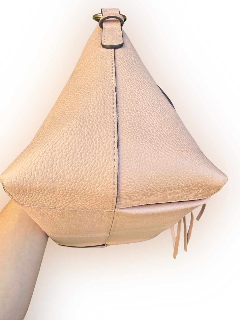 See by Chloe Blush Taupe Joan Suede Pebble Leather Shoulder Crossbody Hobo w/COA - Picture 7 of 13